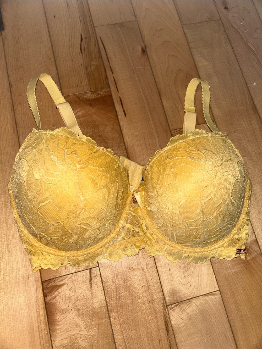 RACHEL Rachel Roy Yellow Lace Underwire Bra